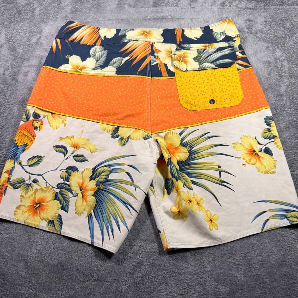 Billabong Platinum X Tribong Mens Board Shorts Tropical Floral Parrot Navy 34 - Picture 2 of 7